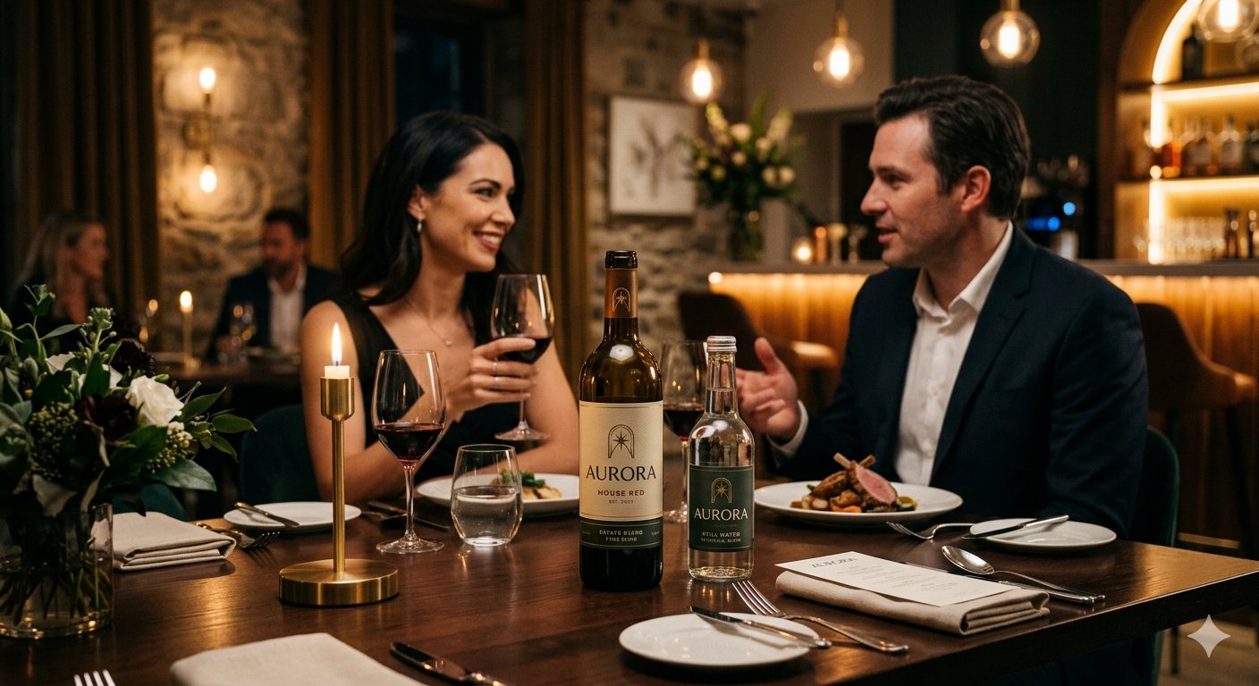 Restaurant and cafe private label packaged water bottles custom branding